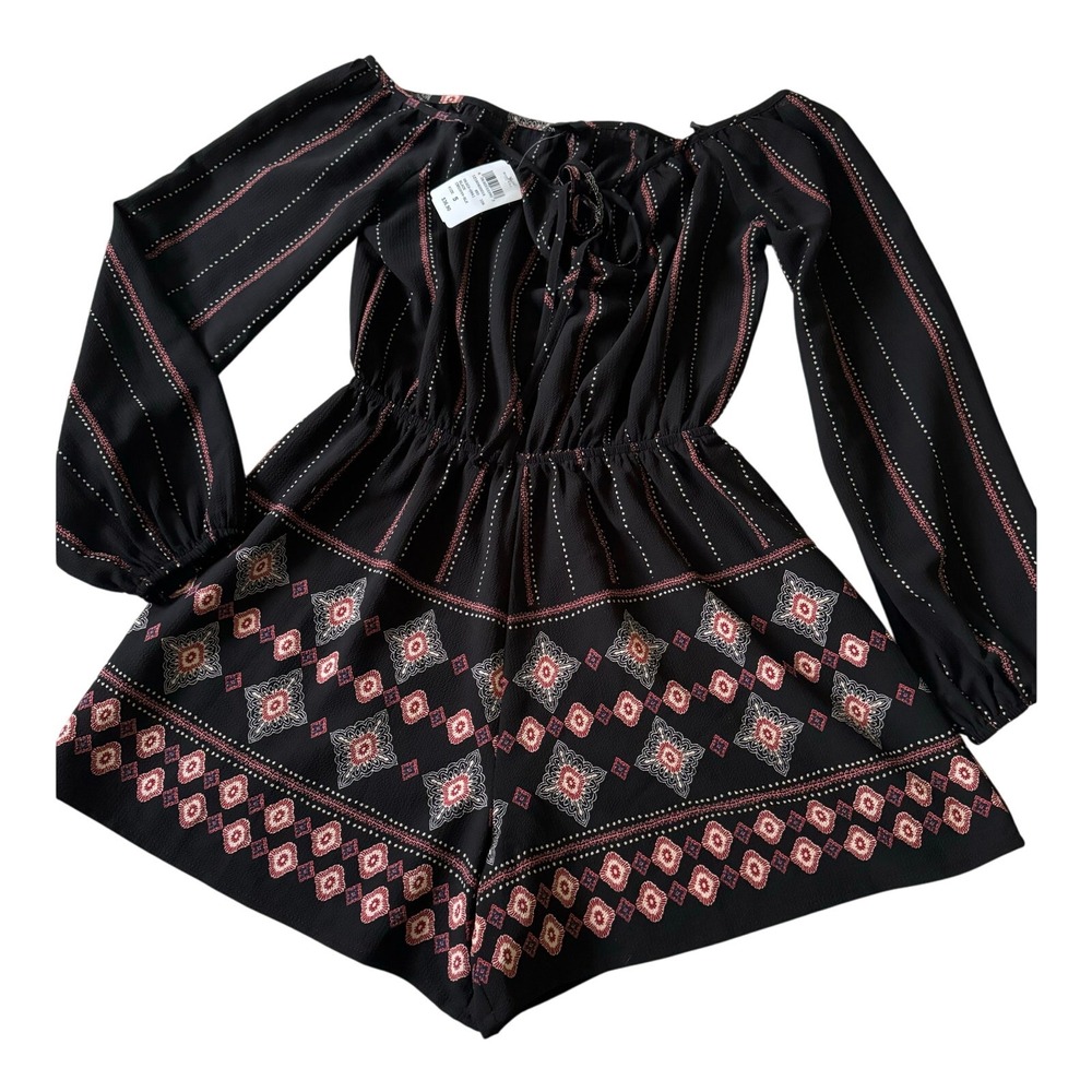 New with tag, black off-the-shoulder romper by Windsor.